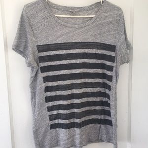 J Crew grey with black stripes t-shirt medium